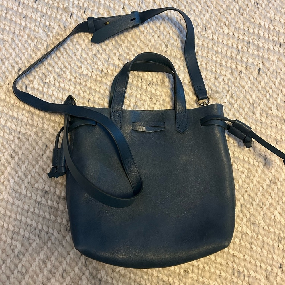 Madewell Navy Leather Tote Bag